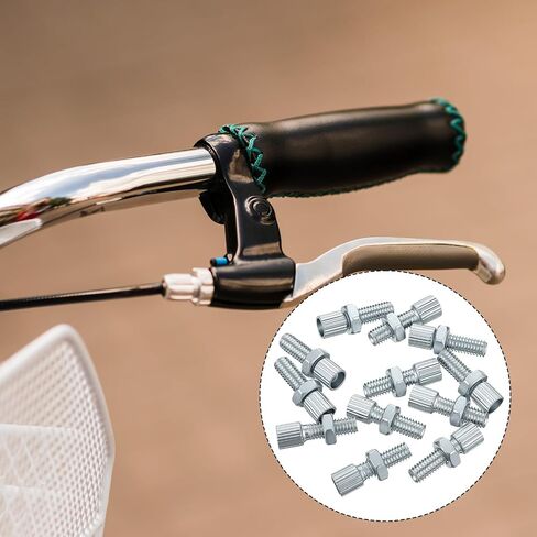 12 Pcs Silver Brake Cable Adjuster Throttle Cable Adjusting M6 Bike Screw Brake Cage Bolt Brake-Cable Adjuster Screw with Nut for Bicycles Motorcycles Scooters in Kuwait