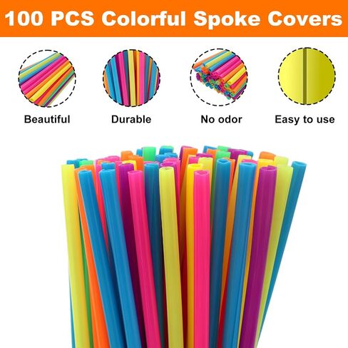Spoke Covers Compatible with Ridstar Q20,Soft&Long Lasting,Accessories Compatible with Ridstar Q20,Trim Wrap Decoration Protector Fits 8"-23" Rim,72PCS,Vibrant Color in Kuwait