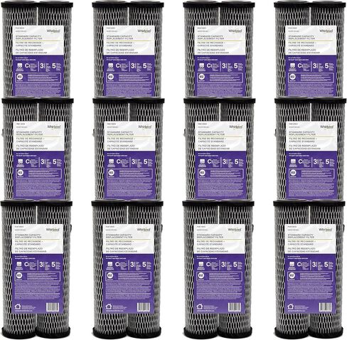 Whirlpool 5-Micron 10 x 2.5 inch CTO Replacement Water Filter WHKF-WHWC, Carbon Wrap Cartridge Reduces Chlorine Taste & Odor, NSF Certified for Whole House Sediment and Drinking Filtration System in Kuwait