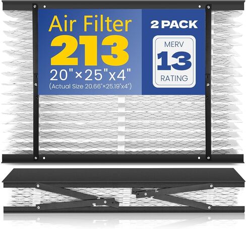 2-Pack 413 Replacement Filter Compatible with Aprilaire Whole House Air Purifiers, Models 1410, 1610, 2410, 2416, 3410, 4400, MERV 13 Air Purifiers, Size: 16x25x4(Actual Size 16.1''x27.8"x4) in Kuwait