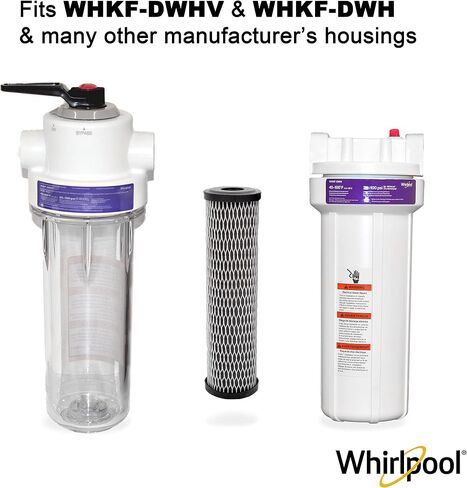 Whirlpool 5-Micron 10 x 2.5 inch CTO Replacement Water Filter WHKF-WHWC, Carbon Wrap Cartridge Reduces Chlorine Taste & Odor, NSF Certified for Whole House Sediment and Drinking Filtration System in Kuwait