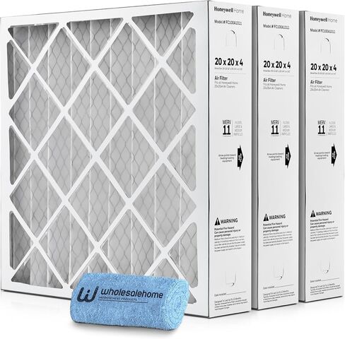 استبدال فلتر الهواء 20x20x4 MERV 11، FC100A1011 مرشحات فرن HVAC AC المطوية مع قطعة قماش للتنظيف بالجملة، عبوتان (الحجم الفعلي: 19.94 × 19.75 × 4.38 بوصة) in Kuwait