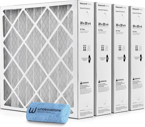 استبدال فلتر الهواء 20x20x4 MERV 11، FC100A1011 مرشحات فرن HVAC AC المطوية مع قطعة قماش للتنظيف بالجملة، عبوتان (الحجم الفعلي: 19.94 × 19.75 × 4.38 بوصة) in Kuwait