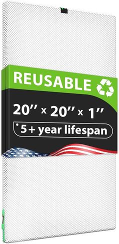 فلتر هواء reair 20x20x1، فلتر هواء قابل للغسل وإعادة الاستخدام 20x20x1 لفرن التيار المتردد HVAC، مرشحات هواء MERV 8 قابلة للغسل في الغسالة وصديقة للتجفيف، فلتر هواء فرن التيار المتردد in Kuwait