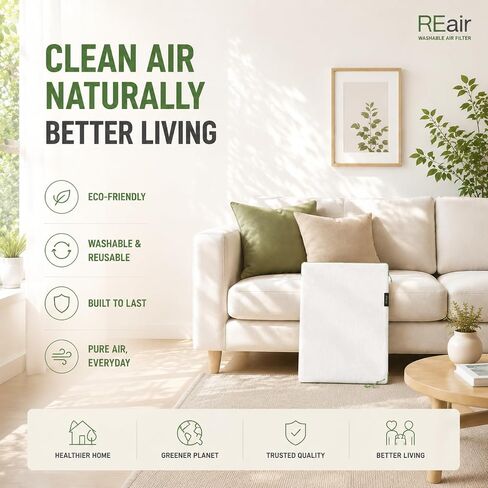 فلتر هواء reair 20x20x1، فلتر هواء قابل للغسل وإعادة الاستخدام 20x20x1 لفرن التيار المتردد HVAC، مرشحات هواء MERV 8 قابلة للغسل في الغسالة وصديقة للتجفيف، فلتر هواء فرن التيار المتردد in Kuwait