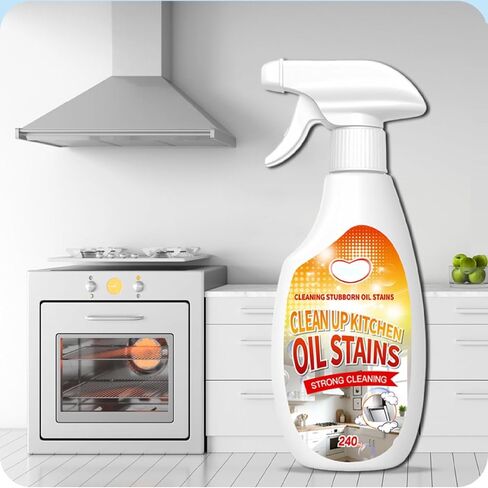 New Upgrade Kitchen Cleaner, Clean Up Kitchen Oil Stains Spray, Heavy Duty Kitchen Degreaser & Cleaner for Multi-Surface Cookware & Countertop, Clean Up Kitchens Oil Stains(240ml/8.45oz) in Kuwait