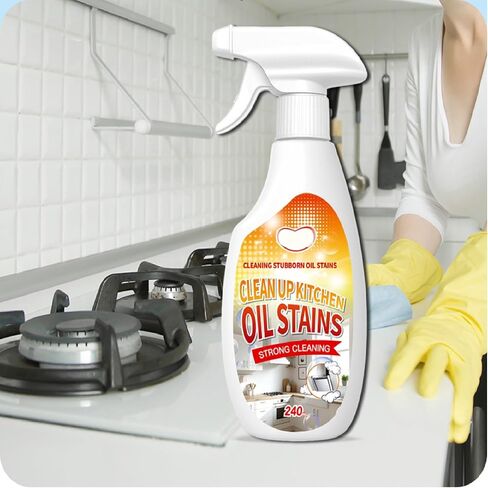 New Upgrade Kitchen Cleaner, Clean Up Kitchen Oil Stains Spray, Heavy Duty Kitchen Degreaser & Cleaner for Multi-Surface Cookware & Countertop, Clean Up Kitchens Oil Stains(240ml/8.45oz) in Kuwait