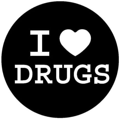 ملصق حائط للكمبيوتر المحمول من الفينيل مطبوع عليه I Love Drugs من Ranger Products، ملصق من الفينيل مقطوع بالقالب للنوافذ والسيارات والشاحنات وصناديق الأدوات وأجهزة الكمبيوتر المحمولة وأجهزة MacBook - تقريبًا أي سطح صلب وأملس in Kuwait