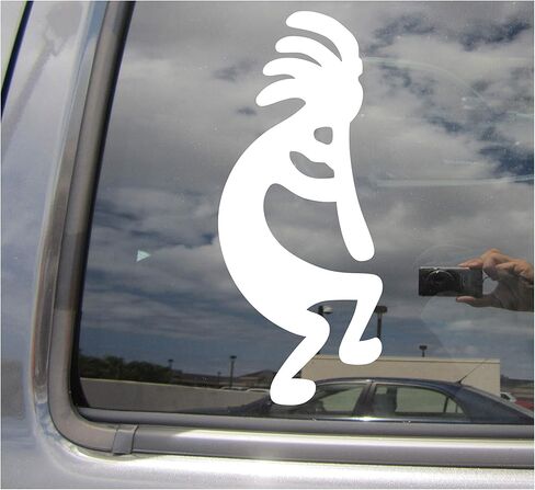 Kokopelli Fertility Deity Native American - السيارات والشاحنات وخوذة الدراجة النارية وقبعة صلبة للسيارات والسيارات والكمبيوتر المحمول ملصق حائط من الفينيل لنافذة المتجر 08018 in Kuwait