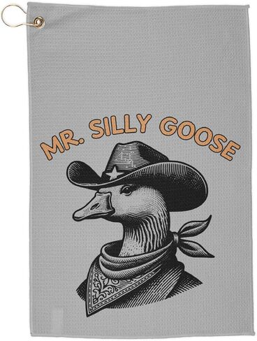 Mr. Silly Goose Golf Towel – Funny Cowboy Goose Design, Western Humor Gift, Unique Sports Towel for Golfers, Gag Gift for Him in Kuwait