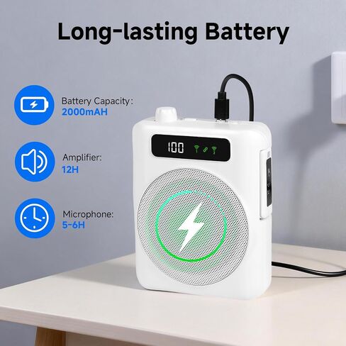 ميكروفون لاسلكي مضخم صوت من KozyOne، مضخم صوت محمول يعمل بتقنية البلوتوث مع ميكروفونين مغناطيسيين، للمعلم، والفصول الدراسية، والخطابات، واليوجا، والخارج in Kuwait