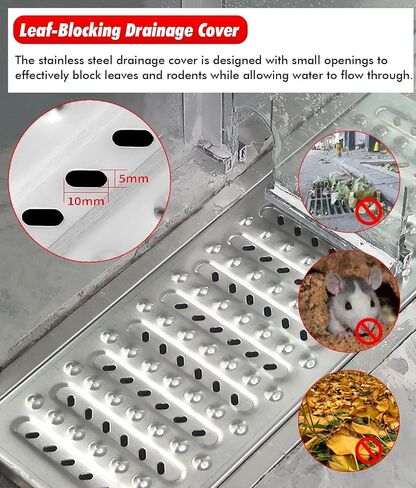 Stainless Steel Yard Drain Grate Cover - 10-40 CM Trench Drain Replacement for Driveway, Sidewalk, Garden, Park, Mall - Durable French Drain System Solution in Kuwait