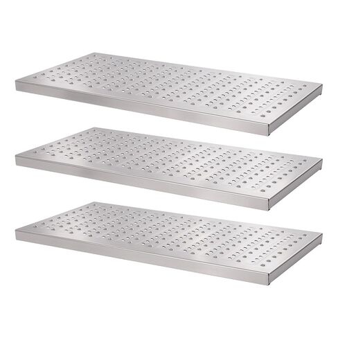 3 Pack 304 Stainless Steel Channel Drain Grate, Outdoor Metal Trench Drain Covers with Anti-Slip Surface, Sewer Drainage Grates for Yard Sidewalk Garden Patio Pavement, Rectangular Floor Drain Lid in Kuwait