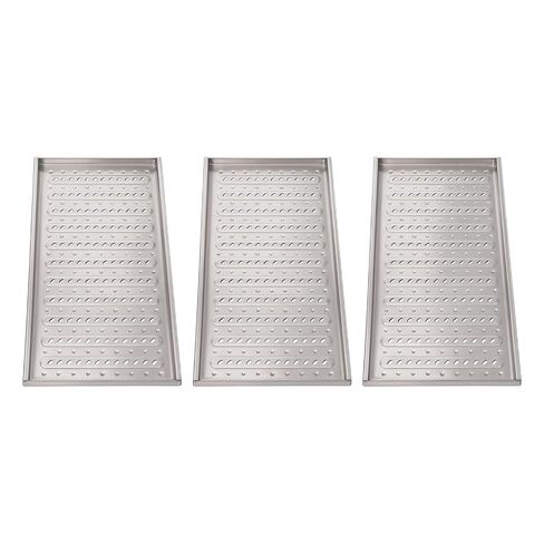 3 Pack 304 Stainless Steel Channel Drain Grate, Outdoor Metal Trench Drain Covers with Anti-Slip Surface, Sewer Drainage Grates for Yard Sidewalk Garden Patio Pavement, Rectangular Floor Drain Lid in Kuwait