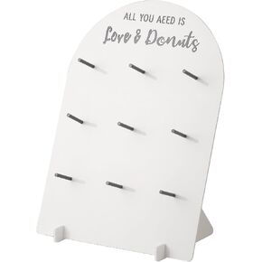 Acrylic Donut Wall Display Stand, White 9-Peg Tabletop Doughnut and Bagel Holder with Painted Iron Pegs for Wedding, Birthday, Baby Shower Dessert Tables in Saudi Arabia