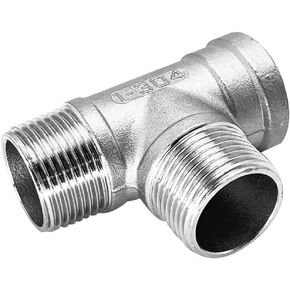 304 Stainless Steel Female×Male×Male Threaded 3 Way Tee Pipe Fitting - Sizes 1/4" to 1-1/2" for Water, Oil(3/8inch) in Saudi Arabia