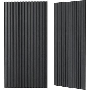 4 Pack Wood Acoustic Panels, 47.2"×23.6"×0.36" High Density Sound Proof Wood Panels, 3D Vertical Sound Absorbing Panels, Soundproof Wall Panels for Home Studio Black in Saudi Arabia