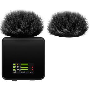 Geekria for Creators Furry Windscreen Compatible with Rode Wireless GO Gen 3 III, GO 2, PRO, ME Mic DeadCat Wind Cover Muff, Fluff Cover Windshield, Wind Noise Reduction (Black / 2 Pack) in Kuwait