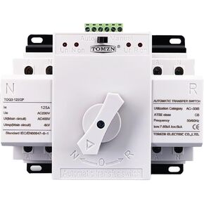 ATS 2P 125A 230V MCB نوع مزدوج الطاقة مفتاح نقل تلقائي TOQ3-2P/125 PV City Generator in Kuwait