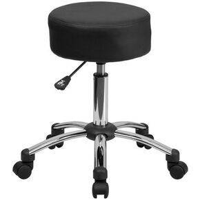 Scranton & Co Faux Leather Adjustable Ergonomic Stool in Black in Kuwait