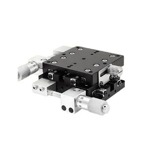 XY Axis Ly40/50/60/125 Mobile Cross Slide Table Displacement Fine Adjustment Displacement Platform 1Pcs(LY80-L(XY轴-千分尺左)) in Kuwait