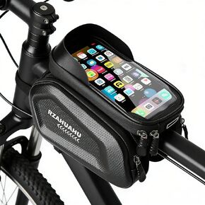 Waterproof Hard Shell Bike Frame Bag, Touch Screen MTB Front Tube Bag Cycling Phone Storage Pouch,Gift for Dad/Men in Kuwait