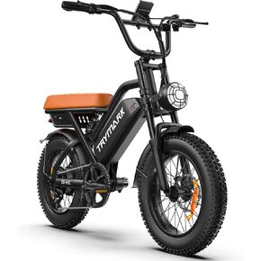 M3C Electric Bike for Teens and Adults, 1500W Peak Motor Electric Bike, Up to 22MPH/65 Miles Rang, 16" Fat Tires Electric Bicycle with 48V 15.6Ah Battery, Dual Suspension/Brakes, UL 2849 Certification in Saudi Arabia