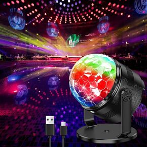 SHEHDS RGBP Disco Light with Remote, 15 Lighting Modes, Sound Activated Party Lamp, Includes USB Cable for Birthday, Karaoke, Holiday Use in Kuwait