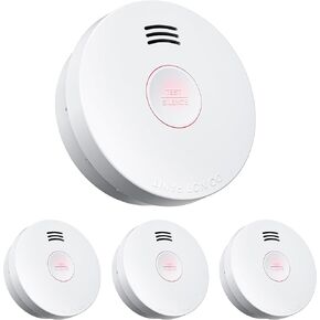 SITERWELL Smoke Detector Fire Alarms, 10 Year Battery Smoke Alarm Fire Detectors with Photoelectric Sensor & Low Battery, UL217 10th Listed, GS525A, 1 Pack (4 Packs) in Kuwait