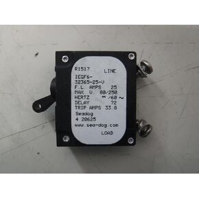Sea-Dog Line Circuit Breaker, Single Pole, 25 AMP AC/DC, 80/250V, 60Hz in Kuwait