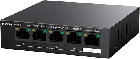 Tenda 28 Port Gigabit PoE Switch, Network Switch with 24 Port PoE+@410W, 2*Gigabit Uplink & 2*SFP, Plug & Play, One-Key VLAN/Priority/Extend Mode, Desktop/Rackmount/Wallmount, Sturdy Metal (TEG1128P) in Kuwait