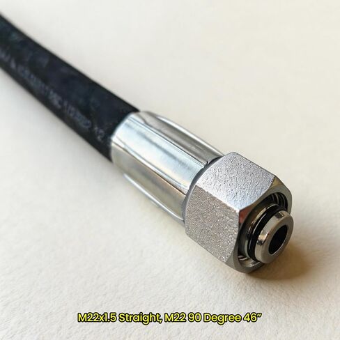 مجموعة خرطوم هيدروليكي 1/2 بوصة بطول 46 بوصة، M22×1.5 مستقيم إلى كوع 90 درجة، خط هيدروليكي مضفر عالي الضغط بسلكين لمعدات بناء الحفارات الصغيرة الصينية in Kuwait