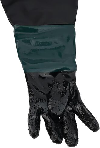 Sandblasting Gloves 23.6x11.8 Inch with Cotton Lining, PVC Abrasive Work Gloves for Sand Blast Cabinet, Sewn Reinforced Sleeves for Protection(Left Hand) in Kuwait