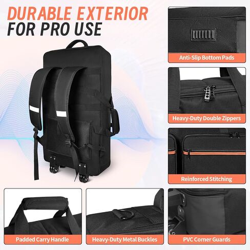 ORKELS Rolling DJ Controller Case with Wheels, Waterproof DJ Travel Bag, Heavy Duty 900D DJ Backpack with Laptop Compartment, Fits Pioneer DDJ 400 800 1000 FLX4 REV5 REV7 in Kuwait