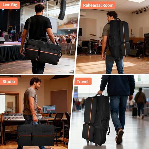 ORKELS Rolling DJ Controller Case with Wheels, Waterproof DJ Travel Bag, Heavy Duty 900D DJ Backpack with Laptop Compartment, Fits Pioneer DDJ 400 800 1000 FLX4 REV5 REV7 in Kuwait