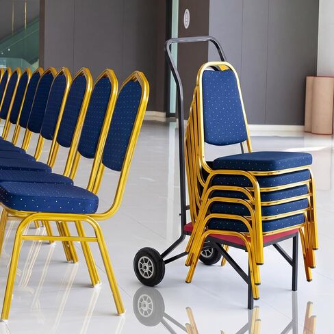 DaisyInner Heavy Duty Stacking and Banquet Chair Dolly Hand Truck with Oversized Rubber Wheels and Cushion for 8-10 Chairs Coated Iron Transport Cart for Events Party Hotels Church (Red Color) in Kuwait