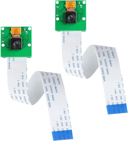 قطعتان لوحدة كاميرا Raspberry Pi، مستشعر OV5647 بدقة 5 ميجابكسل وكاميرا ويب فيديو 1080P متوافقة مع Raspberry Pi5/4B/3B+/3B/2B/Zero، تتضمن كابلات محول 15pin-22pin و15pin-15pin in Kuwait