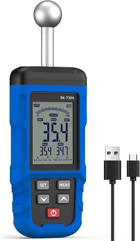 Moisture Meter, Wood Moisture Meter Rechargeable for Drywall Measurement, Pinless Moisture Meter with 20-100mm Measuring Depth for Detecting Humidity Level in Walls, Lumber, Masonry (Blue) in Kuwait