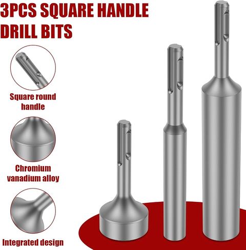 3PCS SDS Plus Ground Rod Driver Professional SDS Plus Ground Rod Bits Driver Socket One Piece Design for Commercial Industrial in Kuwait
