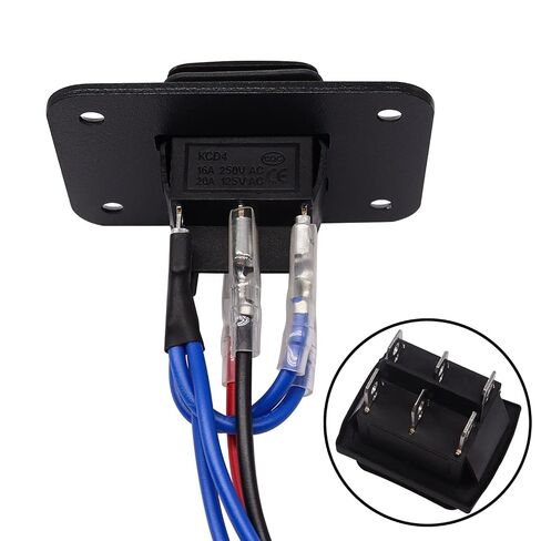TWTADE لحظة للماء قطبية عكس التبديل 12V DC 10A أعلى أسفل محرك التحكم 6 دبوس 3 موقف (ON)-إيقاف-(ON) الروك تبديل التبديل مع لوحة، والأسلاك، ومسامير in Kuwait