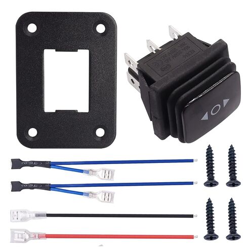 TWTADE لحظة للماء قطبية عكس التبديل 12V DC 10A أعلى أسفل محرك التحكم 6 دبوس 3 موقف (ON)-إيقاف-(ON) الروك تبديل التبديل مع لوحة، والأسلاك، ومسامير in Kuwait