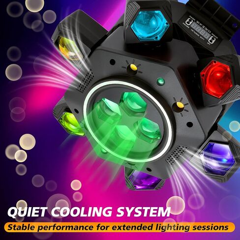 RGBW Moving Head LED Stage Light, 180W 6 Rotating Arms with Center RGBW Light, DMX512 Auto Sound Active Master-Slave Remote, Party Lighting for DJ Wedding Club Events in Kuwait