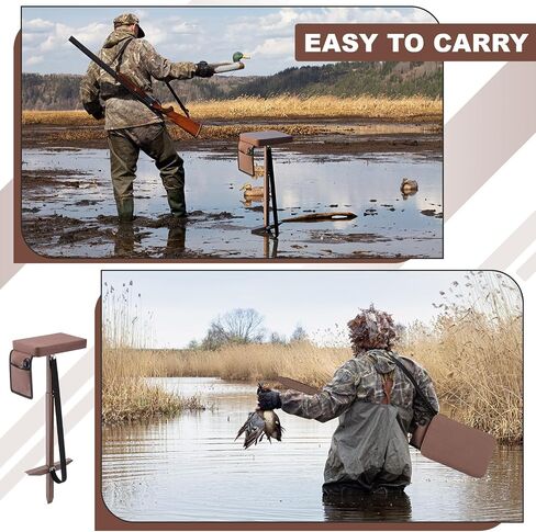 Marsh Seat Padded Mud with Ground Stake, Portable Duck Hunting Chair with Heating Function for Deer Ground Blind Waterfowl Turkey Outdoor Hunting Camping Gear, No Power Bank in Saudi Arabia