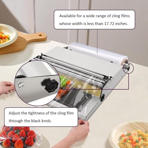 300W Manual Cling Film Wrapping Machine for Food & Fruit Packing, 18 Inch/450Mm High Temperature Packaging Solution for Supermarkets & Restaurants in Kuwait