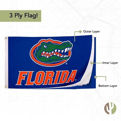 Desert Cactus University of Florida Flag Double Sided UF Gators Banners 100% Polyester Indoor Outdoor 3x5 feet Flags (Double Sided - Flag 1) in Kuwait