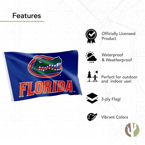 Desert Cactus University of Florida Flag Double Sided UF Gators Banners 100% Polyester Indoor Outdoor 3x5 feet Flags (Double Sided - Flag 1) in Kuwait