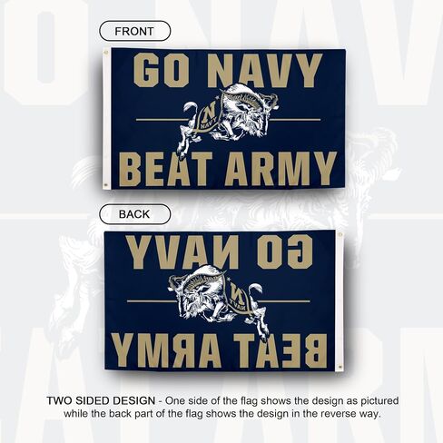 Desert Cactus United States Naval Academy 100% Polyester Indoor Outdoor 3x5 feet Banner Midshipmen Navy USNA (Flag Go Navy, Beat Army) in Kuwait