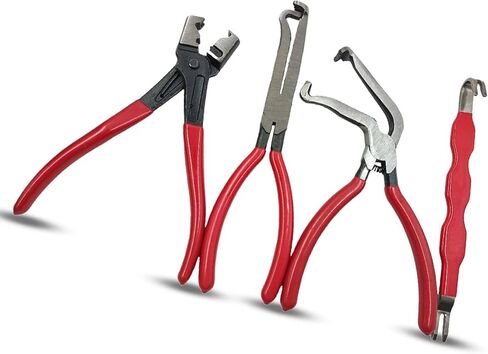 Electrical Disconnect Pliers for Cars 4-Piece - Electrical Connector Disconnect Tool Set, Automotive Plug Connector Separator Removal Tool & Hose Clamp Pliers (Straight+60 Degree) in Kuwait