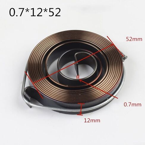 2-Pack Drill Press Spring Feed Return Coil Assembly 0.7x12x52mm Blackened Steel For Workshop Machinery Replacement Parts in Kuwait