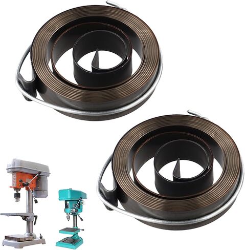 2-Pack Drill Press Spring Feed Return Coil Assembly 0.7x12x52mm Blackened Steel For Workshop Machinery Replacement Parts in Kuwait